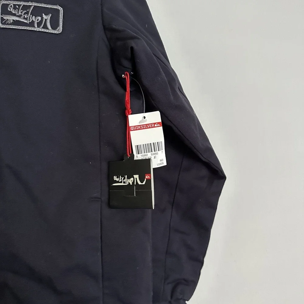 Quicksilver Black Full Zip Jacket Boys M Pockets Polyester Slightly‎ With Tags
